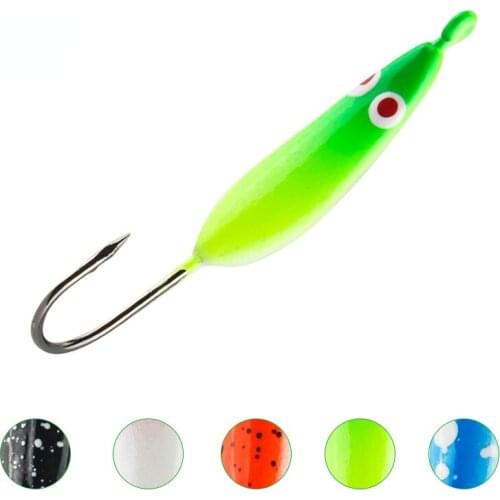 TIANNSII 1pcs High Carbon Steel 35mm/2.7g Winter Ice Fishing Lure Jigging Head Lead Hook for Worm Maggot Fishing Hook Tackle