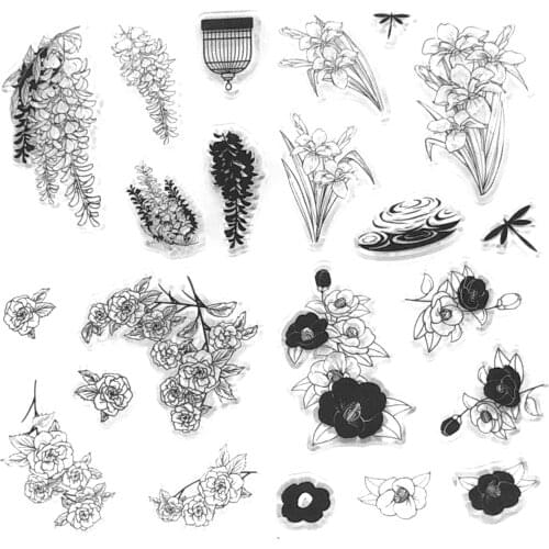 Sorts of flowers Transparent Clear Stamp for DIY Scrapbooking/Card Making/Kids Christmas Fun Decoration Supplies