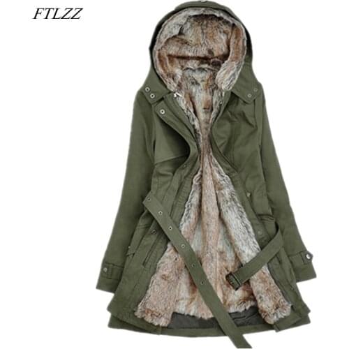 FTLZZ Winter Jacket Women Casual Cotton Padded Lining Ladies Coat Feminina Jacket Female Thicken Warm Women Parkas