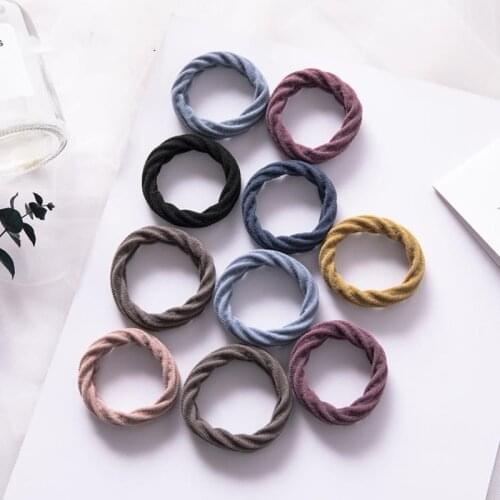 10Pcs/Pack New Solid Color Hair Bands High Quality Elastic Rubber Bands Simple Headbands Headwear Hair Accessories For Women