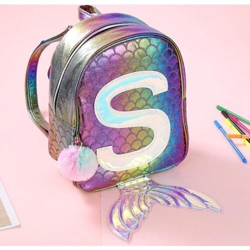 2019 Fashion Women Backpack Mermaid Sequins Leather Bagpack School Bags For Teenage Girls Mochila
