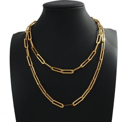 AENSOA Punk Multilayered Gold Chunky Chain Choker Necklace for Women Fashion Link Chain Necklace Collar 2021 Trendy Jewelry Gift