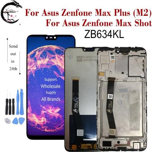 LCD With Frame For Asus Zenfone Max Plus (M2) ZB634KL Display Screen Touch Digitizer Assembly Zenfone Max Shot ZB634 KL Display