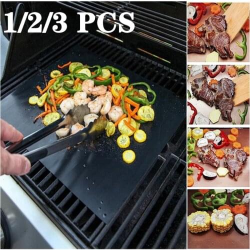 1 Pc 40*33Cm Ptfe Non-Stick Bbq Grill Pad Barbecue Baking Pad Reusable Cooking Plate for Party Grill Mat Tools