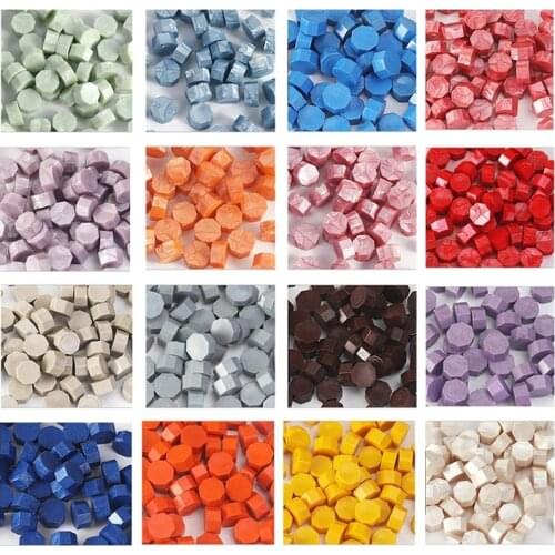 100pcs Octagon Elegant Retro Fire Painting Grain Pills Sealing Wax Granules Customs Safety Handbook Stamping Envelopes