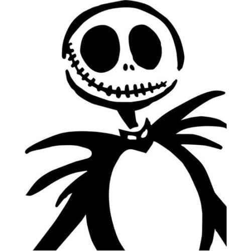 13.5cm*16.8cm Jack Skellington Cartoon Stickers Decor Decals Vinyl Black/Silver S3-5034