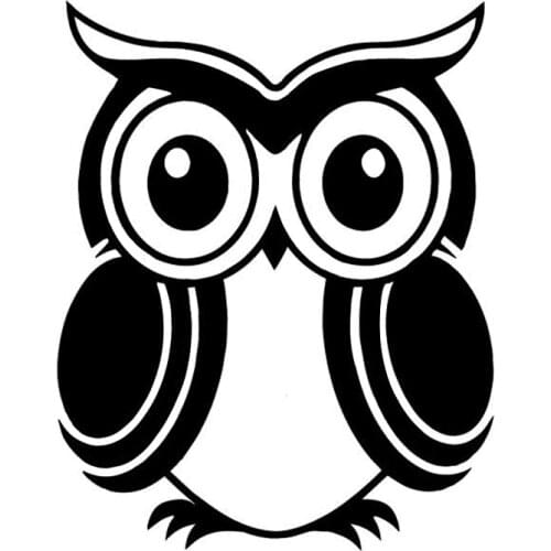 13cm * 16.5 Cm Creative Owl Decoration Car Pattern Body Sticker Pvc High Quality Exquisite Decal Accessories Black/silver