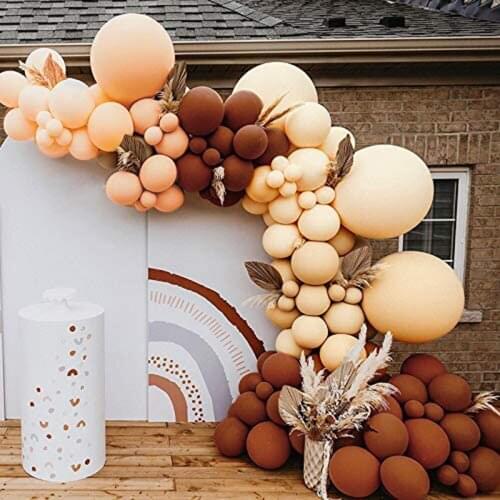 166pcs/lot Coffee Balloons Garland Kit brown Balloons Birthday Baby Shower Jungle Safari Theme Bear Wedding Party Decoration