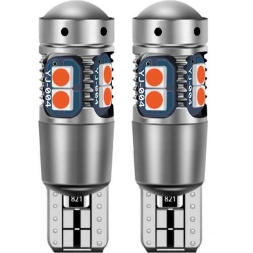 2PCS New T10 LED Car Parking Light Super Bright 10 SMD 3030 LED W5W 2825 Motor Interior Reading Dome Lamp Wedge Tail Side Bulb