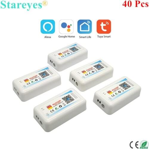 40 Pcs WiFi Smart Tuya Controller Alexa Google Home Voice DC5-24V Single color CCT RGB RGBW RGB CCT 5 in 1 LED Strip Dimmer APP