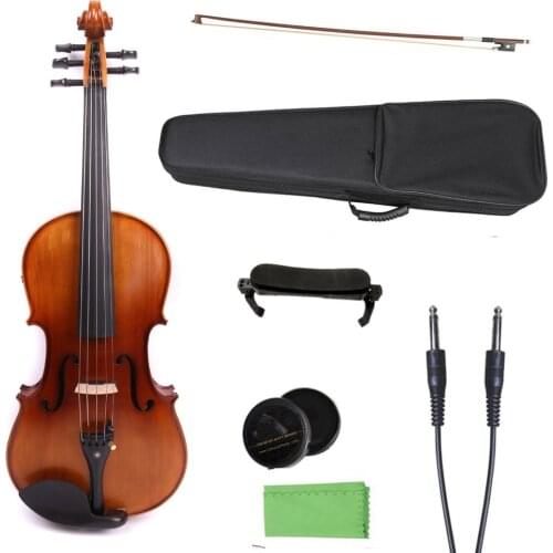 Yinfente 16 inch viola 5 string electric viola Spruce Maple ebony Fittings free viola case bow