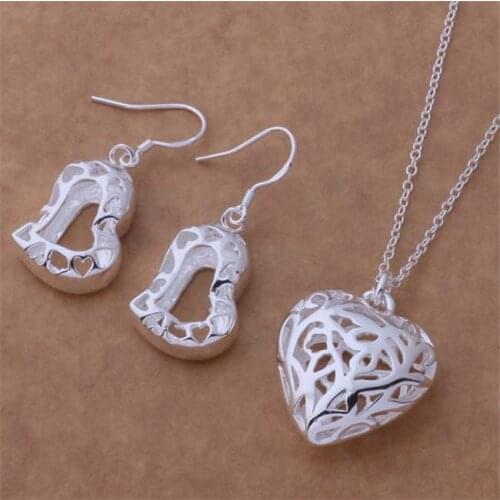 AS164 Hot Sale Silver Plated Color Jewelry Sets For Women Wholesale High Quality Classic Earring 202 + Necklace 335