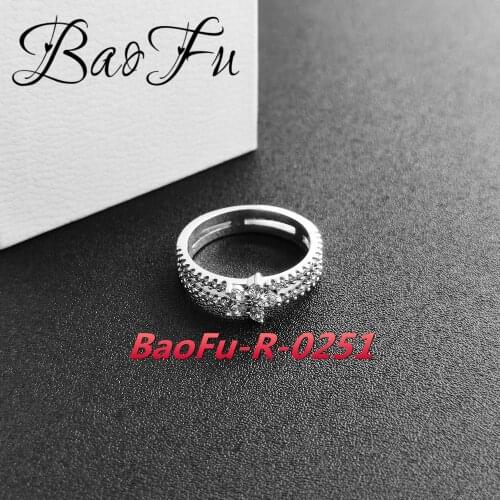 Baofu 925 Sterling Silver Ring Shiny Snowflake Three-Ring Snake Chain Pattern WomenS Original Suitable For Gifts High Jewelry