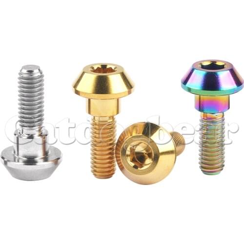 Catdogbear M6x 20mm Titanium Bolt Tapered Ball Conical Head for Yamaha Bicycle Motor Brakes