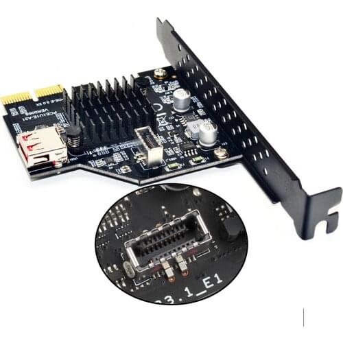 Chenyang USB 3.1 USB 2.0 Pcie Pci Express Card Adapter Pci-e Expansion Card Front Panel Socket for Motherboard
