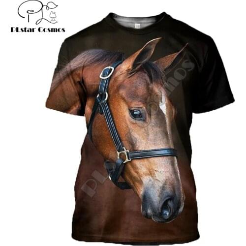 Animal Horse / Deer / Donkey 3D Printed men t shirt Harajuku Summer Short sleeve shirt street Casual Unisex tee tops YW003