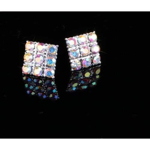 Square Crystal Stud Earrings for Women Rhinestone Betty Fashion Jewelry Women Accessories Korean Ear Rings