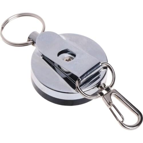 New 1 Pc Multifunction Fishing Retractor Key Ring Reel Holder Retractable Steel Cable Accessory
