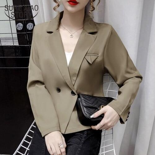 Long Sleeve Foreign Fashion Slim Suit Jacket Double Breasted Jacket Coat 2020 Autumn Ladies Formal Suit Womens Coat 12282