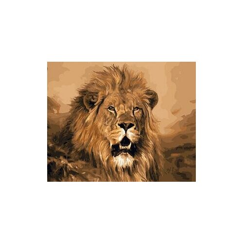 Tired lion animal coloring by numbers art canvas painting wall pictures for living room home decor