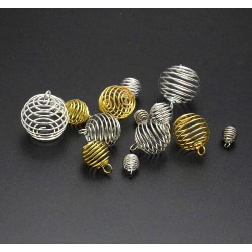 9/15/20/25mm Necklaces Pendants Vintage Spiral Bead Cages DIY Pendant Jewellery Findings