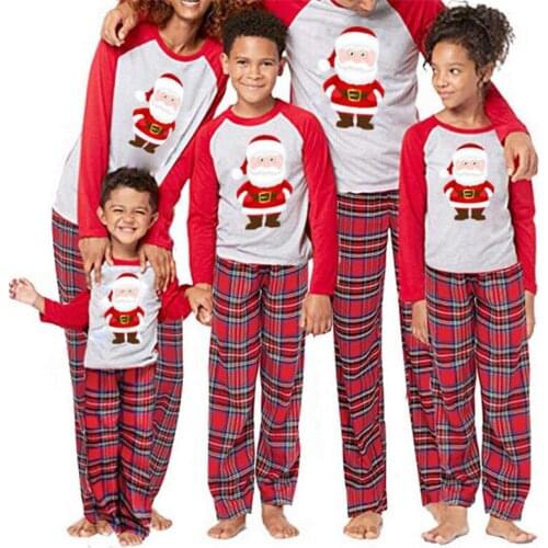 Christmas Family Matching Pajamas Set Adult Father And Mother Kids Baby Santa Claus Printed Sleepwear Xmas Nightwear Family Look