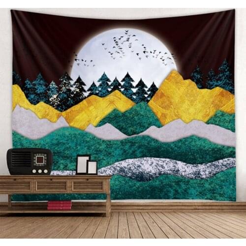 Nordic minimalist art tapestry bohemian tapestry hippie psychedelic scene home decoration wall hanging beach mat yoga mat