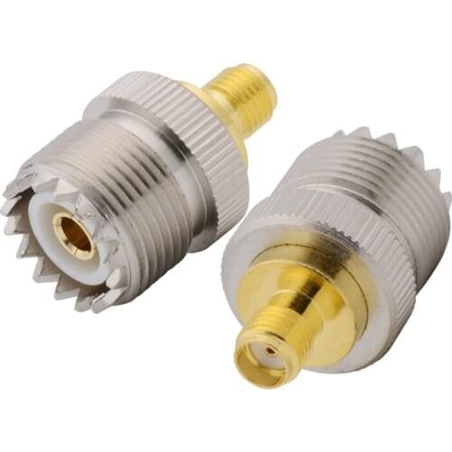 SMA Female to SO239 Female RF Radio Coax Adapter UHF Jack SO-239 to SMA Jack Straight Antenna Cable Connector Test Converter