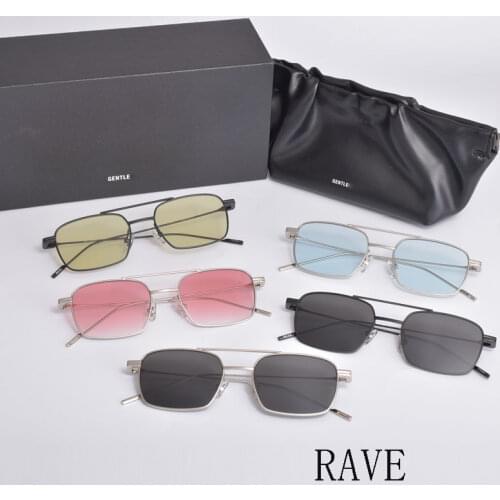 High Quality Korean Brand Design GENTLE RAVE Sunglasses Women Men Square Metal Frame UV400 Sun glasses With original Packing
