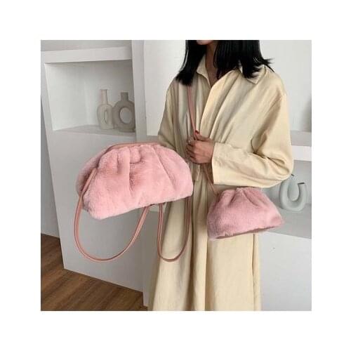 Women Hairy Dumplings Messenger Bag Designer Retro 2019 New Fashion Cloud Female Crossbody Shoulder Bag Tide Handbag Clutch Bag