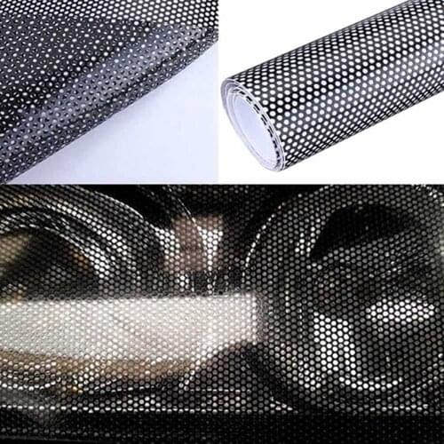 For 50*106cm Car Auto Headlight Sticker Tinting Perforated Mesh Block Sight Front Head Lamp Protection Film Headlight Sticker