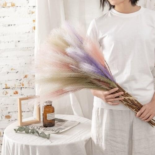 Zerolife 71cm Artificial Pampas Grass Bouquet Reed DIY Vase New Year Holiday Wedding Party Home Decor Plant Simulation Flower