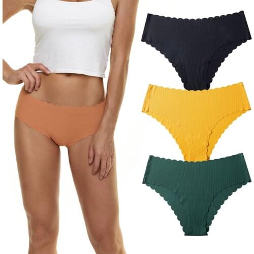 1 Pieces Summer Women Sexy Lingerie Temptation Low-waist Lotus Leaf Ice Silk Seamless Thread Shape Panties Underwear Briefs