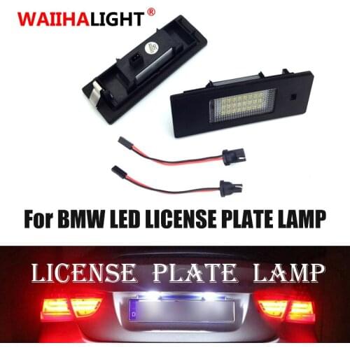 2Pcs Car LED License Number Plate Light for BMW 1 Series E81 E87 E87N F20 F21 6 Series E63 E64 F06 Z4 I3 X2 K48 Gran Coupe