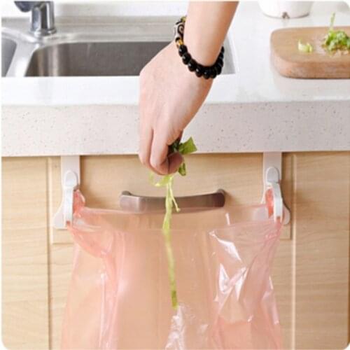 2pcs Garbage Bag Rack Holder Hanging Kitchen Cupboard Cabinet Door Tailgate Stand Storage Bags Hooks Household Supplies