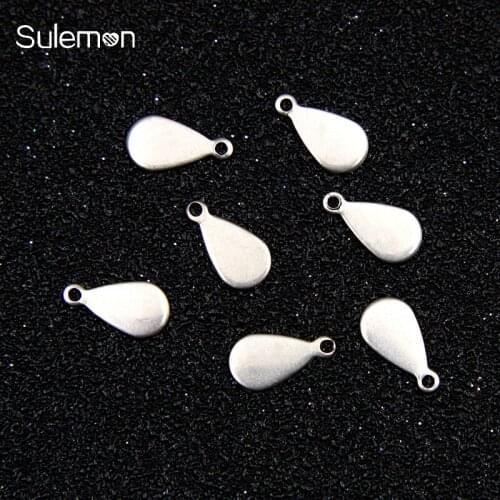 20pc/Lot Stainless Steel Water Drop Bracelet Pendant Making Diy Handmade Earring Accessories Necklace Parts JF39