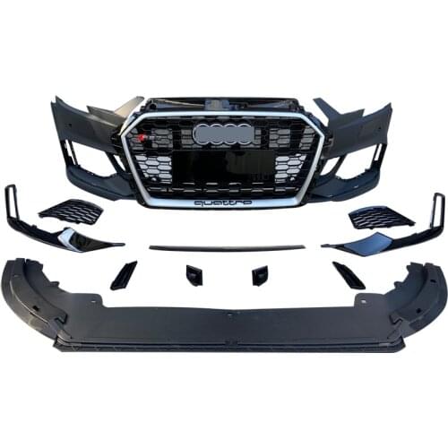 2021 Suitable For Audi 17-20 A3 Refitted with Rs3 Front Bar，New S3 Honeycomb，Middle Net and Rear Bar Exhaust