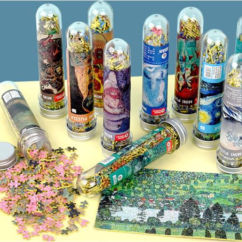 12 Types 234 Pieces World Oil Painting Puzzles Difficult Famous Starry Night Thicker Paper Puzzle Christmas Gift for Child/Adult