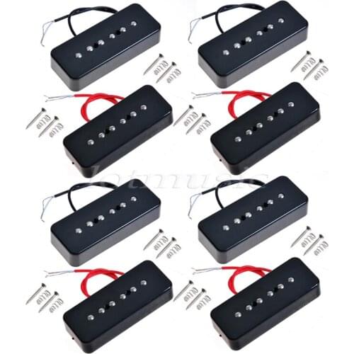 4 Sets Soap Bar Pickup Black Neck Pickup for Electric Guitar P90A Replacement Parts