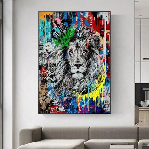 DIY 5D Diamond Painting Graffiti Lion King Street Art Full Square/Round Diamond Cross Stitch Mosaic room Decor