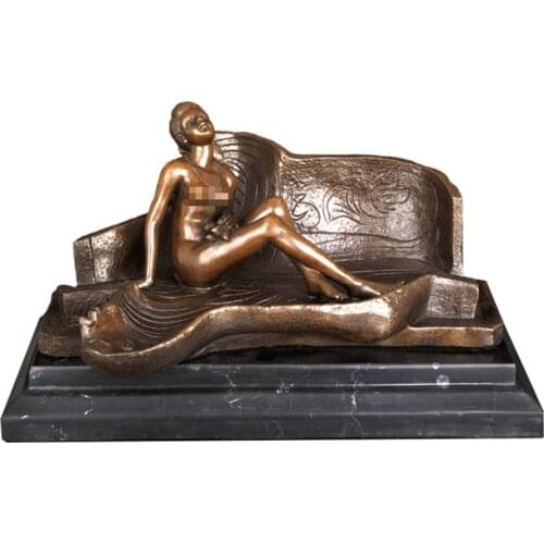 ArtsHom DS-684 Table Decor Bronze Art Naked Belle Sculpture Erotic Sexy Lady Statue Hot Springs Bubble Girl Villa Decoration