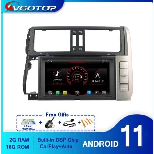 AVGOTOP Android 10 WINCE Bluetooth GPS Car Radio DVD Player For TOYOTA PRADO 150 2G 16G Vehicle Multimedia