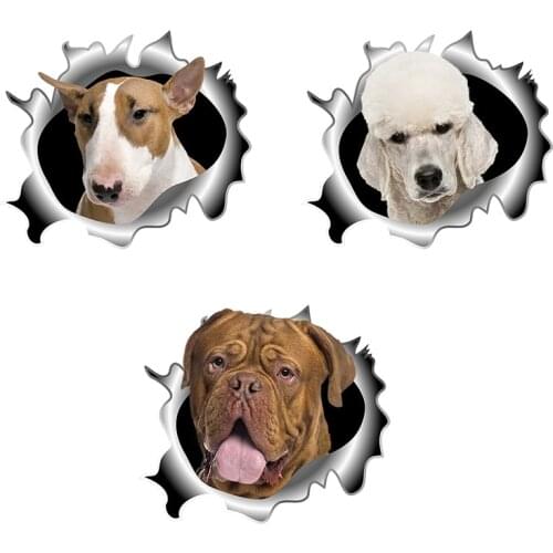 Three Ratels C518 Bordeaux 3D Dogs car sticker wall stickers for bathroom laptop creative Decal Funny wall stickers at door
