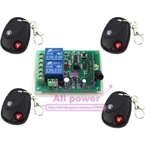 DC12v 10A wireless remote control 2CH remote control switch remote controller + 4pcs transmitters