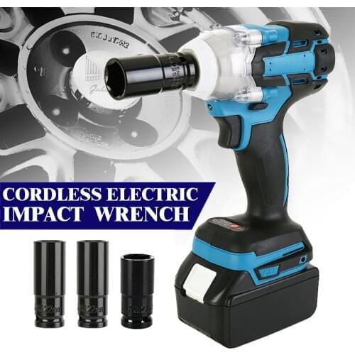 Brushless Cordless Electric Impact Wrench Rechargeable 1/2 inch Electric Wrench Power Tools Compatible for Makita 18V Battery