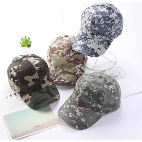 Camouflage Velcro Adjustable Long Brim Baseball Cap Spring Summer Outdoor Shade Men Women Printing Dad Hat Peaked Cap