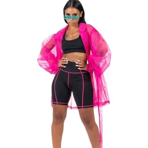 Lantern Sleeve Mesh Blouse Women Tops and Blouses Sheer See Through Smock Shirts Autumn Streetwear Leisure Casual Blusas Outwear