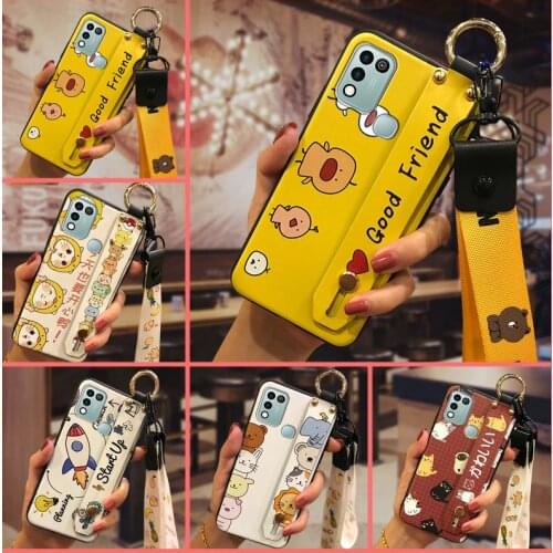 For Girls Phone Holder Phone Case For infinix Hot 10 Play Cartoon Soft Back Cover Soft Case Silicone