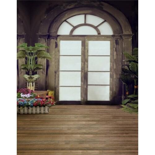 5x7ft Wooden Floor Old Room Flowers Photography Backdrops Photo Props Studio Background