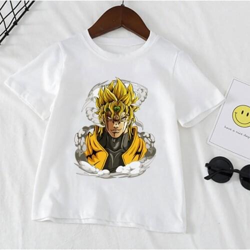 Jojo Bizarre Adventure Anime Print Kids T Shirt Short Sleeve White Baby Girl Tops Boy Cartoon T-shirt Childrens Clothing,YKP180